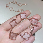 [Glow]New CLOVER 5 MOTIF ROCK CRYSTAL BRACELET