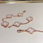 [Glow Jewelry]CLOVER 5 MOTIF ROCK CRYSTAL BRACELET
