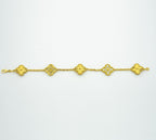 GlowCLOVER BRACELET 5 MOTIFS GOLD DIAMOND