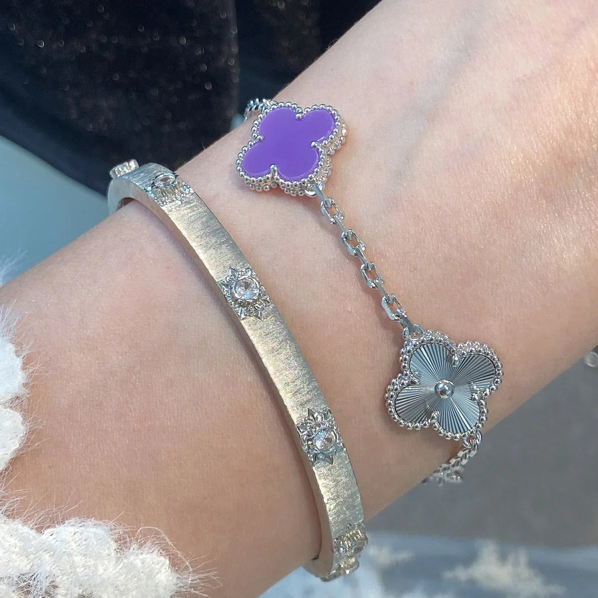[Glow Jewelry] CLOVER 5 MOTIF VIOLET BRACELET COLLECTION