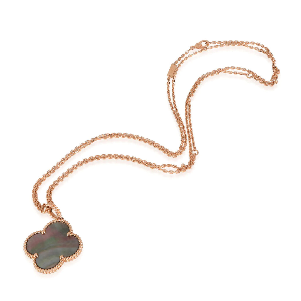 ¡®Glow¡¯CLOVER 25MM GOLD DARK MOP BIG CLOVER NECKLACE
