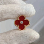 ¡®Glow¡¯CLOVER MEDIUM 1 MOTIFS CARNELIAN  DIAMOND earrings