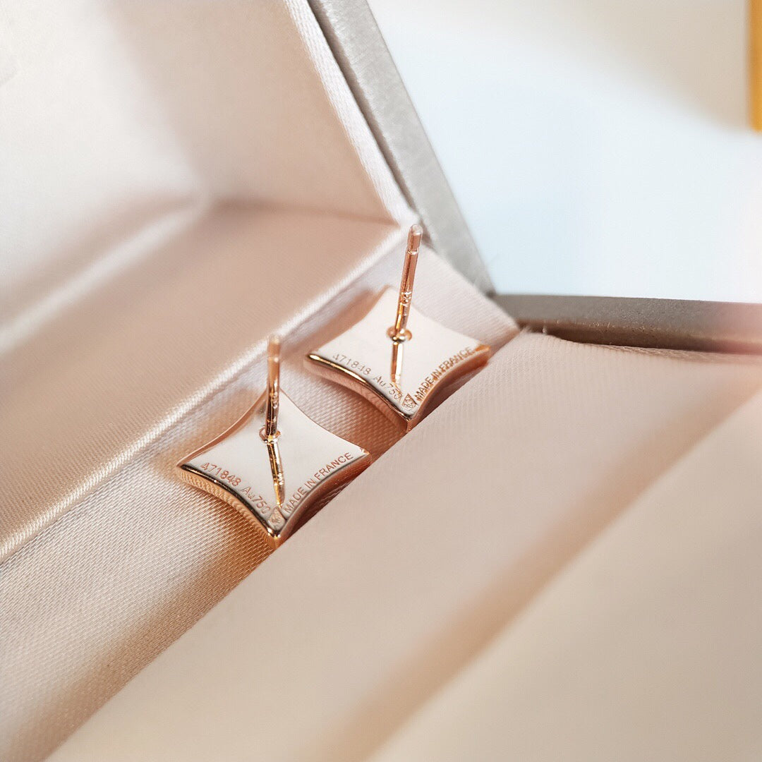 GlowSTAR MOP PINK GOLD EARRINGS