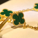 [Glow]New  CLOVER 5 MOTIF MALACHITE BRACELET COLLECTION