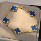 [Glow]New  CLOVER 5 MOTIF BLUE AGATE BRACELET COLLECTION