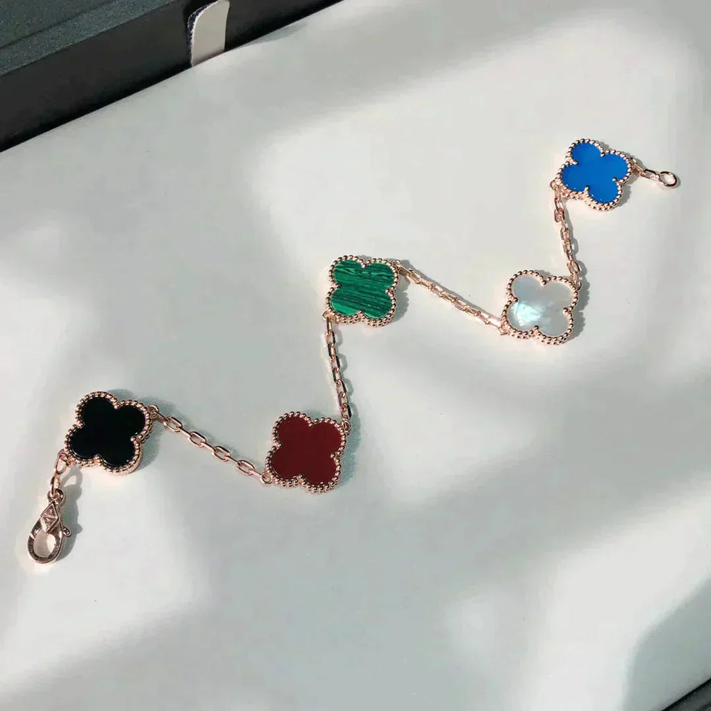 [Glow Jewelry]CLOVER 5 MOTIFS MULTICOLOR BRACELET