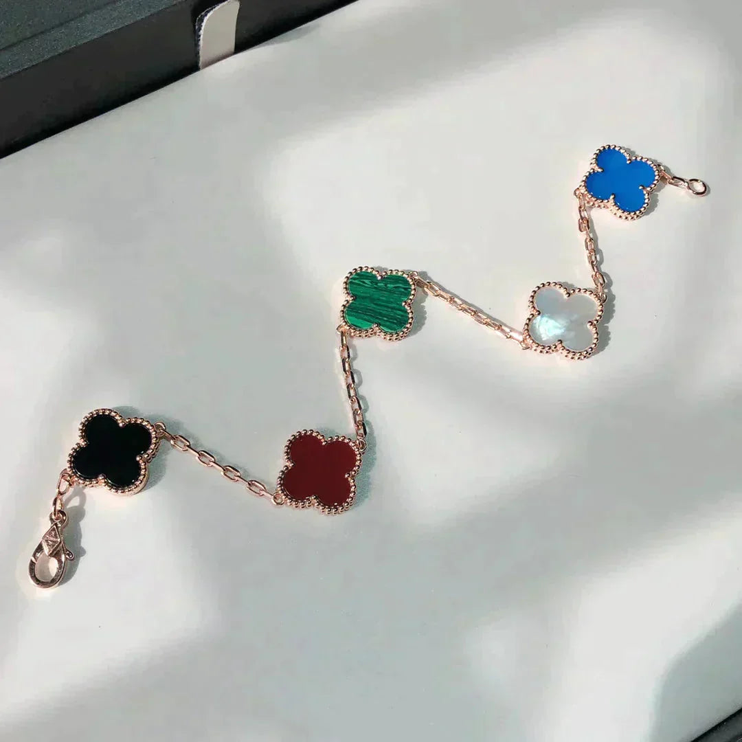 [Glow]New CLOVER 5 MOTIFS MULTICOLOR BRACELET