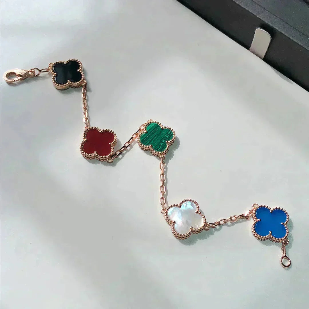 [Glow]New CLOVER 5 MOTIFS MULTICOLOR BRACELET