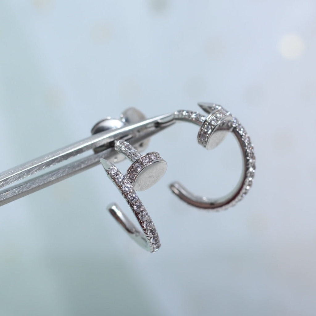 GlowJUSTE EARRINGS 12.75MM SILVER DIAMOND