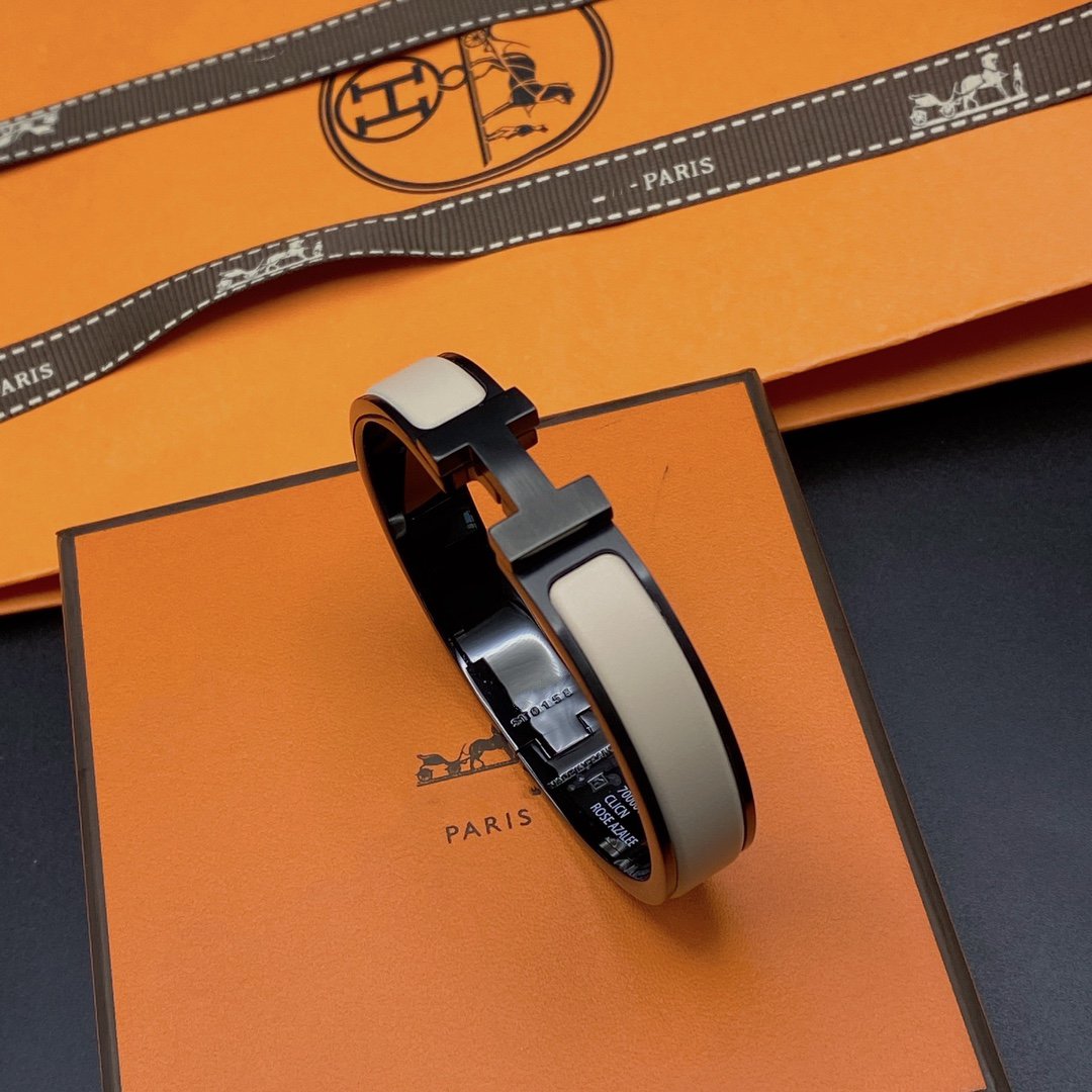 GlowH BRACELET 12MM BLACK BEIGE CERAMIC