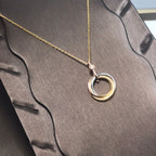 GlowTRINITY SILVER GOLD PINK GOLD NECKLACE