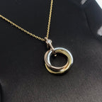 GlowTRINITY SILVER GOLD PINK GOLD NECKLACE