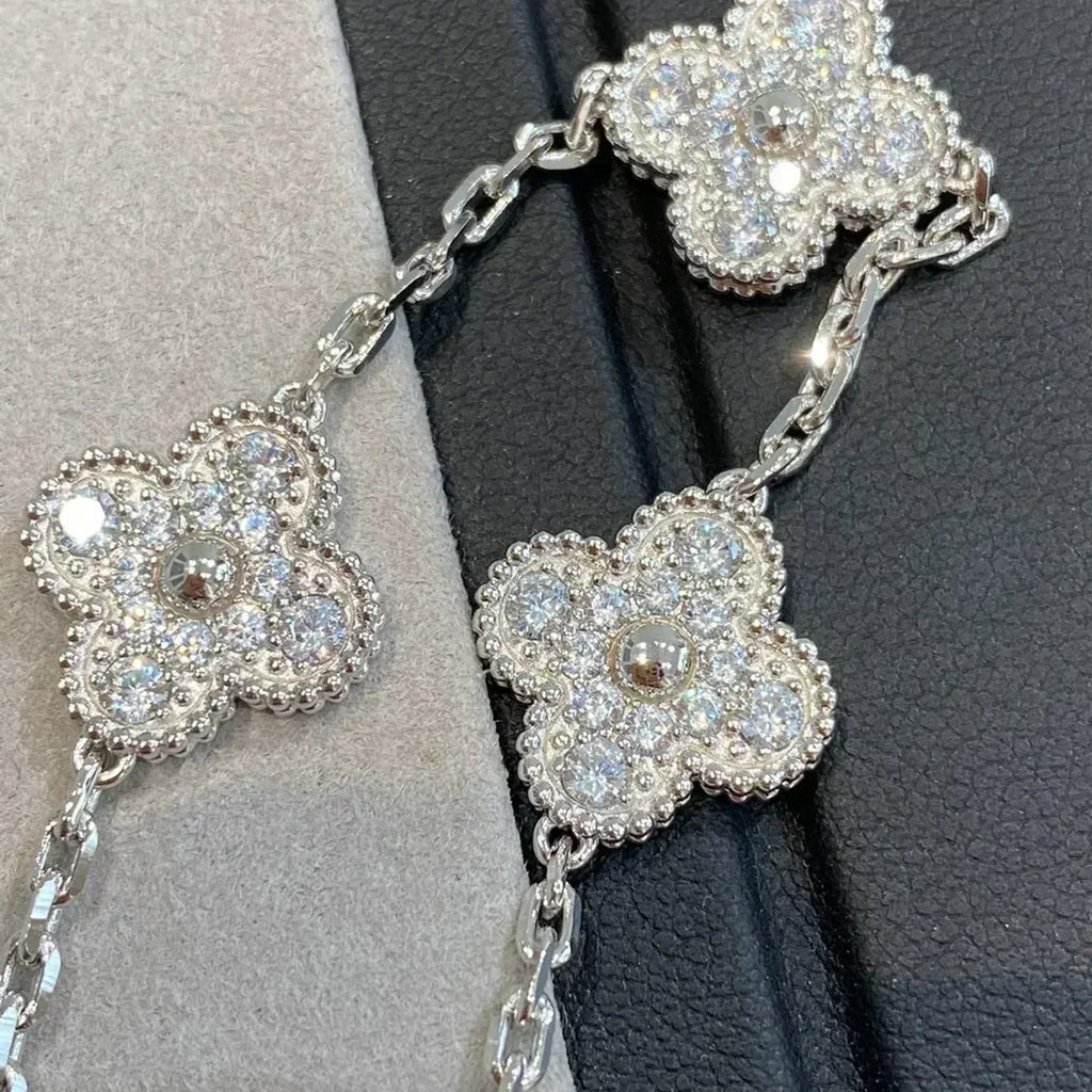 [Glow]New  CLOVER 5 MOTIF FULL DIAMOND BRACELET COLLECTION