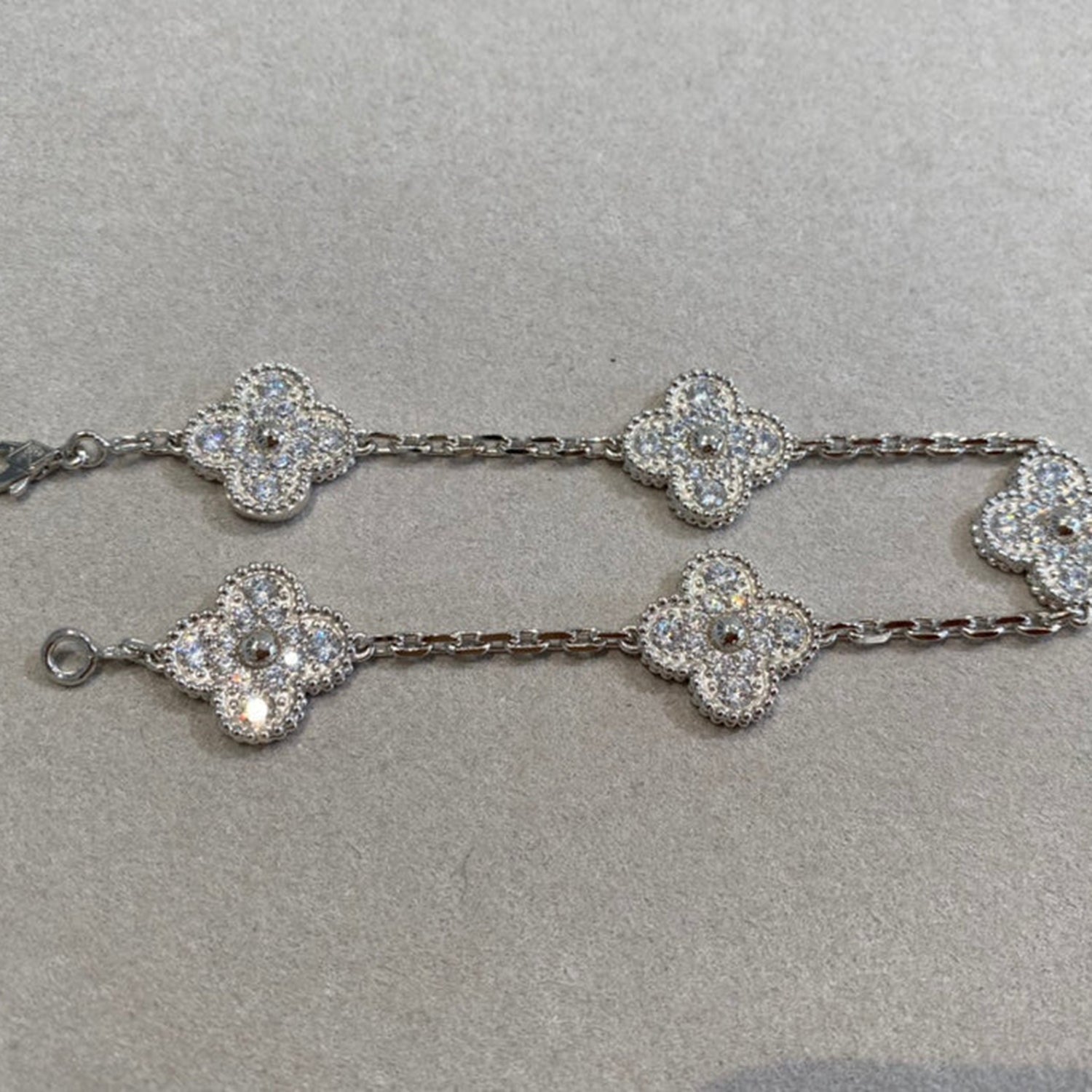 [Glow]New  CLOVER 5 MOTIF FULL DIAMOND BRACELET COLLECTION