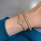 [Glow Jewelry] CLOVER 5 MOTIF FULL DIAMOND BRACELET COLLECTION
