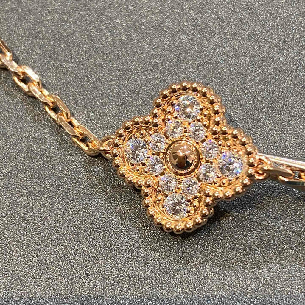 [Glow Jewelry] CLOVER 5 MOTIF FULL DIAMOND BRACELET COLLECTION