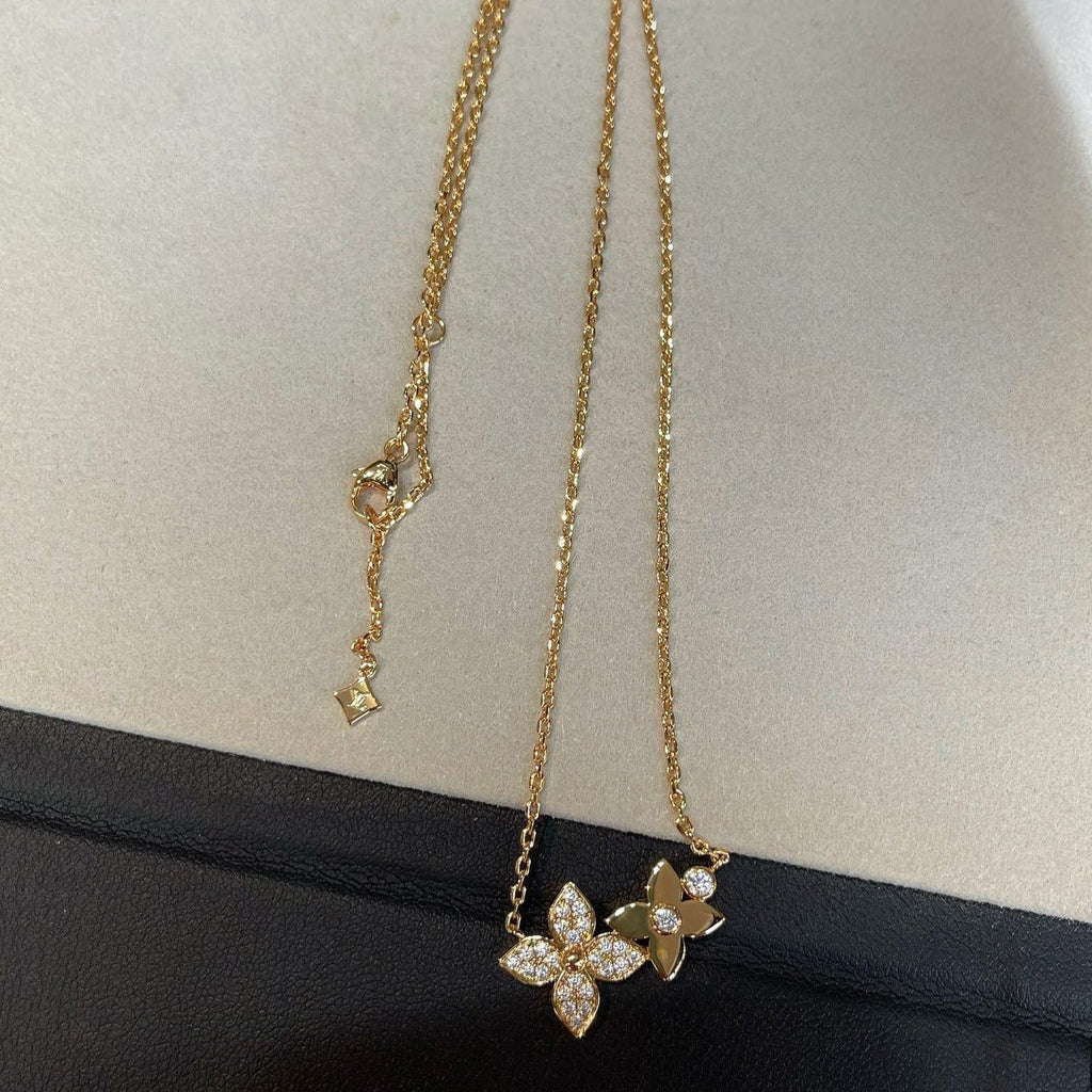 GlowSTAR BLOSSOM NECKLACE PINK GOLD DIAMONDS