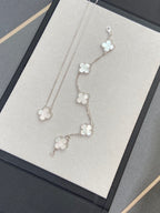 [Glow Jewelry]CLOVER WHITE PEARL MOP 5 MOTIF BRACELET COLLECTION
