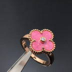 ¡®Glow¡¯CLOVER RHODONITE ROSE GOLD RING