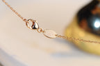 GlowJEUX MALACHITE 1 DIAMOND PINK GOLD NECKLACE