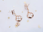GlowSTAR AND SUN PINK GOLD MOP DROP EARRINGS