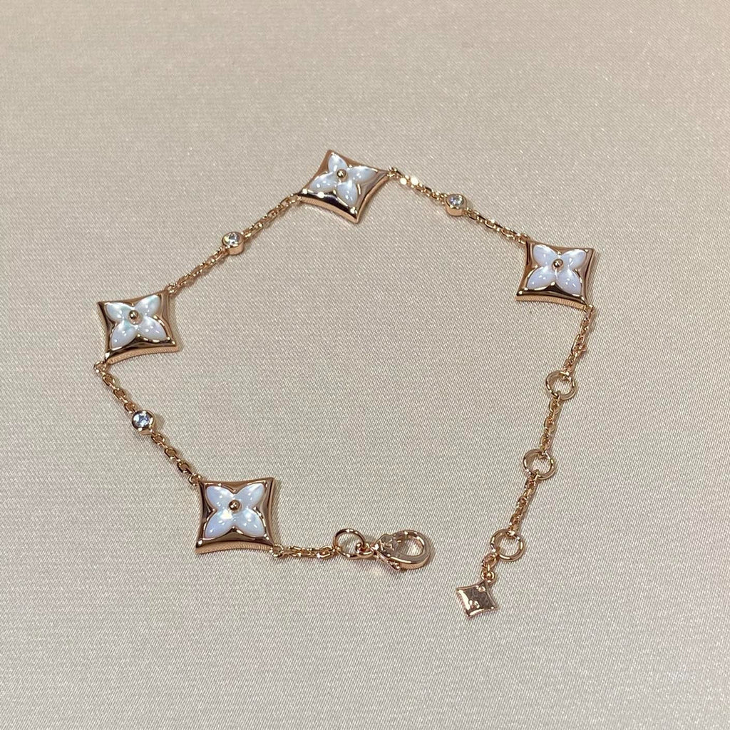 GlowSTAR 4 MOTIF MOP DIAMOND PINK GOLD BRACELET