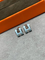 GlowPOP H SKY BLUE STUD EARRINGS