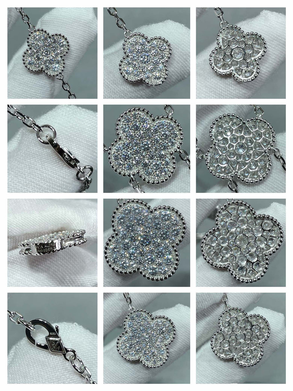 ¡®Glow¡¯CLOVER 6 MOTIF DIAMOND PAVED NECKLACE