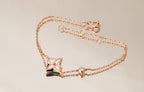 GlowSTAR PINK MOP 1 DIAMOND PINK GOLD NECKLACE