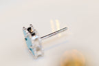 GlowCLOVER MINI TURQUOISE SILVER STUD EARRINGS