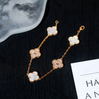 [Glow]New CLOVER WHITE PEARL MOP 5 MOTIF BRACELET COLLECTION