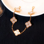 [Glow Jewelry]CLOVER WHITE PEARL MOP 5 MOTIF BRACELET COLLECTION