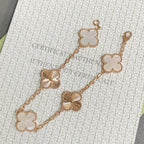 [Glow]New CLOVER WHITE PEARL MOP 5 MOTIF BRACELET COLLECTION