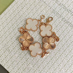 [Glow Jewelry]CLOVER WHITE PEARL MOP 5 MOTIF BRACELET COLLECTION