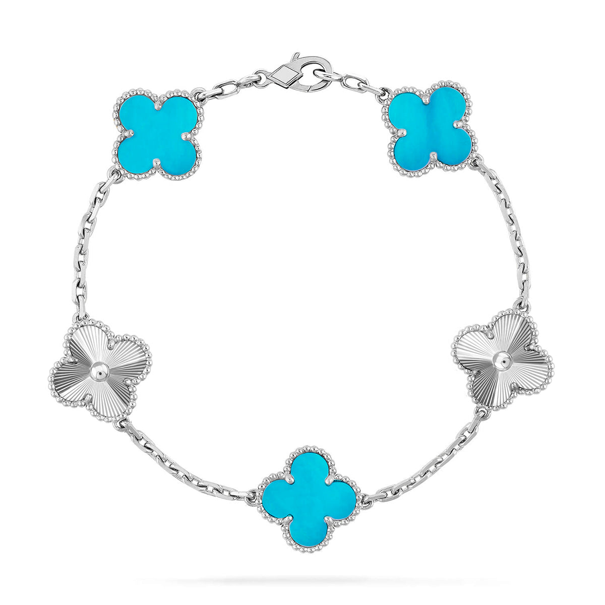[Glow Jewelry] CLOVER 5 MOTIF TURQUOISE BRACELET COLLECTION