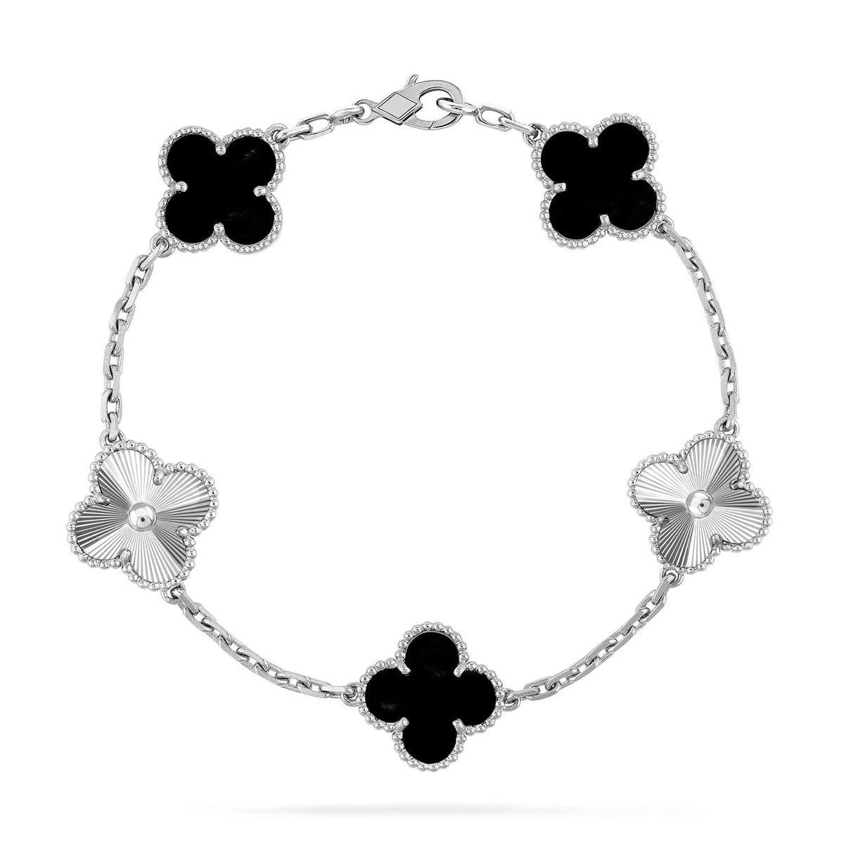 [Glow Jewelry] CLOVER 5 MOTIF ONYXS BRACELET COLLECTION