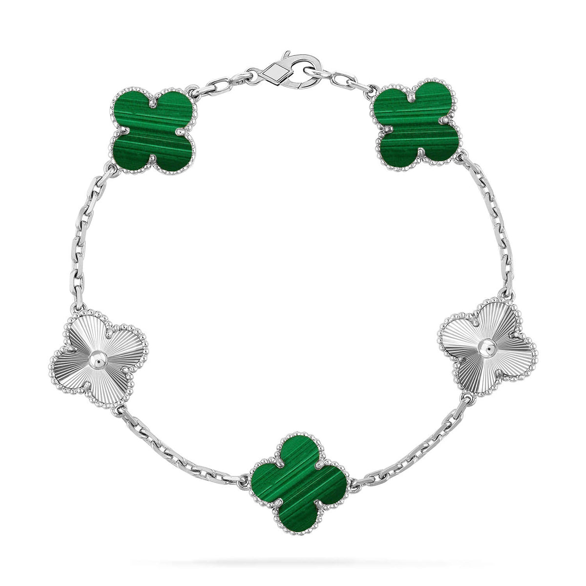[Glow]New  CLOVER 5 MOTIF MALACHITE BRACELET COLLECTION