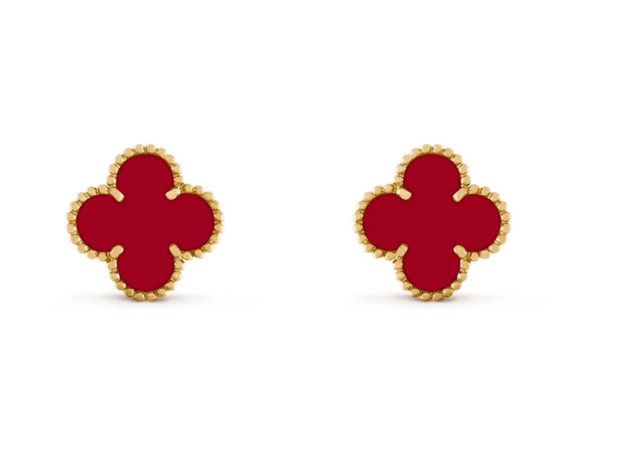 [Glow] CLOVER 20MM RED AGATE EARRINGS