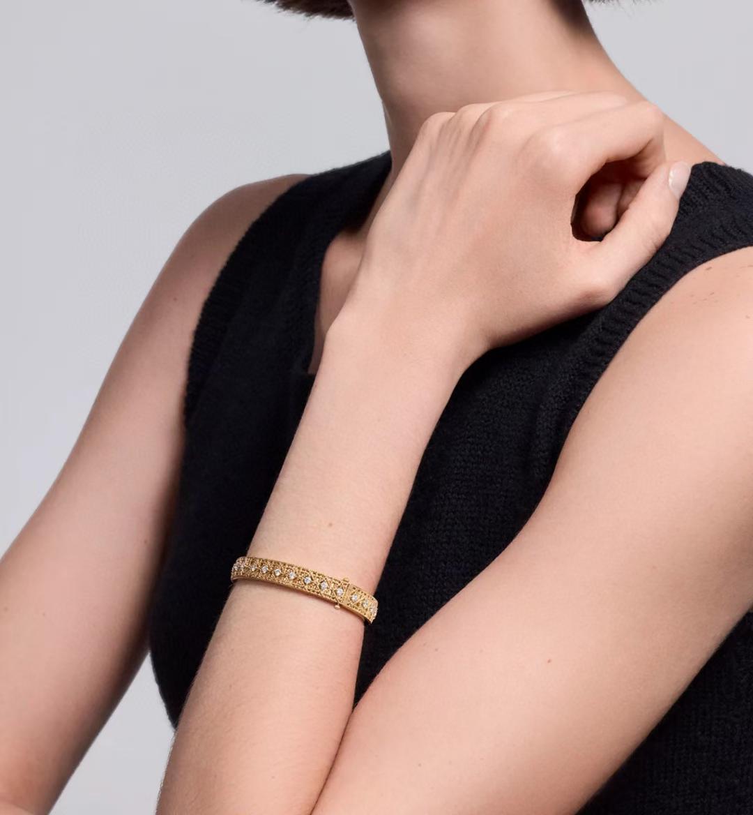 [Glow]2026 WOVEN-PATTERN BRACELET SET WITH FULL DIAMOND INLAY THREE-COLORS