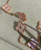 ¡®Glow¡¯CLOVER 10 MOTIFS TIGER EYE NECKLACE pink