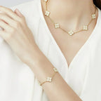 [Glow Jewelry] CLOVER 5 MOTIF FULL DIAMOND BRACELET COLLECTION