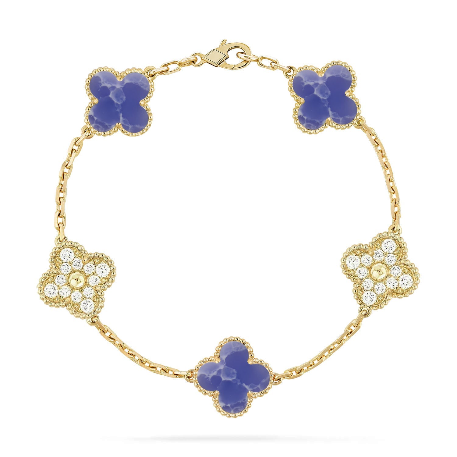 [Glow Jewelry]CLOVER 5 MOTIF BLUE VEINS BRACELET COLLECTION