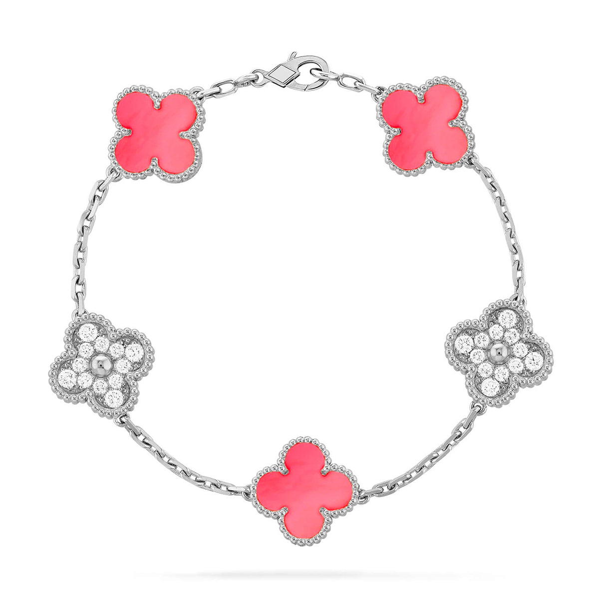 [Glow]New  CLOVER 5 MOTIFS  PINK MOP BRACELET COLLECTION