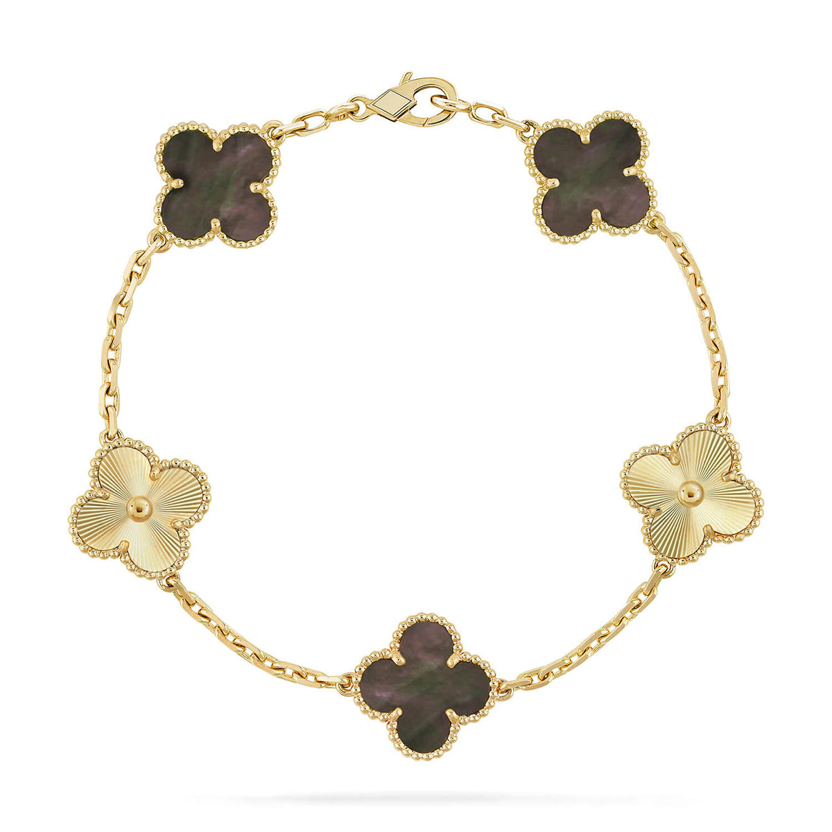 [Glow Jewelry] CLOVER 5 MOTIF GRAY MOP BRACELET COLLECTION