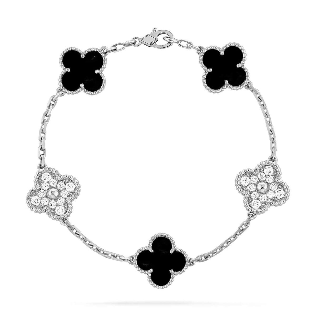 [Glow Jewelry] CLOVER 5 MOTIF ONYXS BRACELET COLLECTION