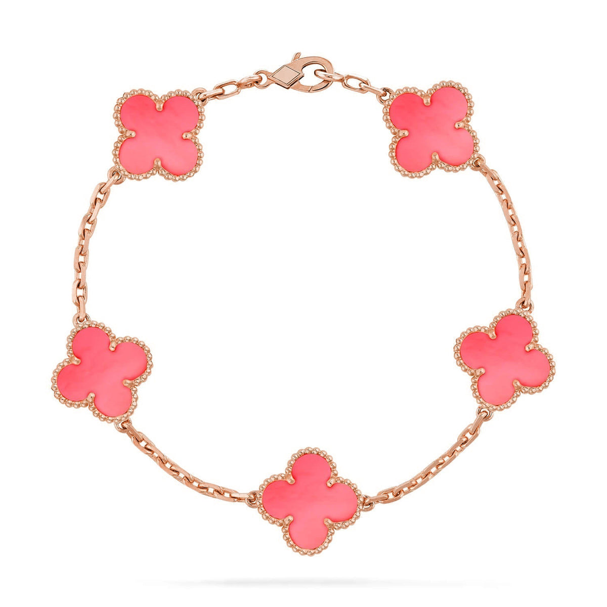 [Glow]New  CLOVER 5 MOTIFS  PINK MOP BRACELET COLLECTION