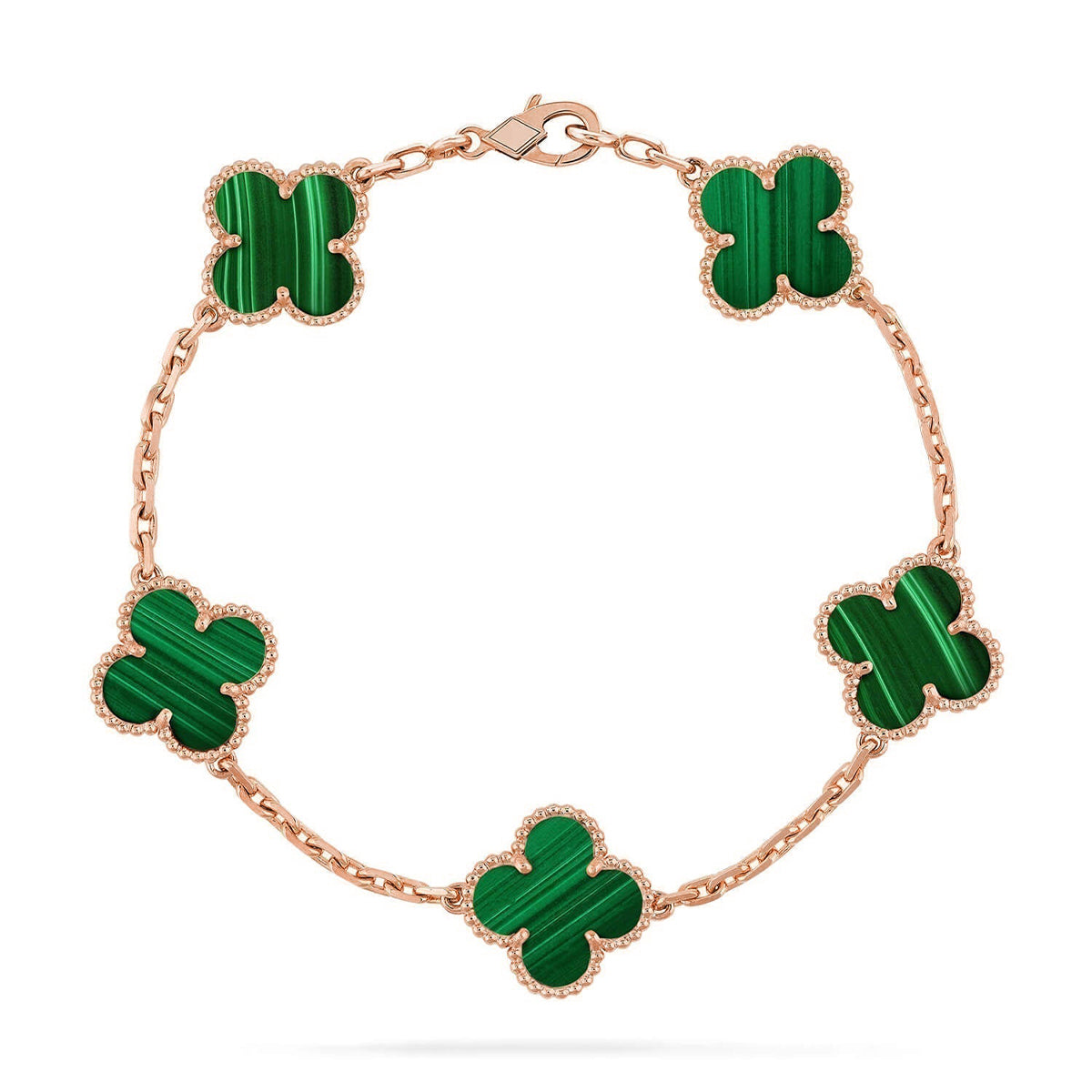 [Glow]New  CLOVER 5 MOTIF MALACHITE BRACELET COLLECTION