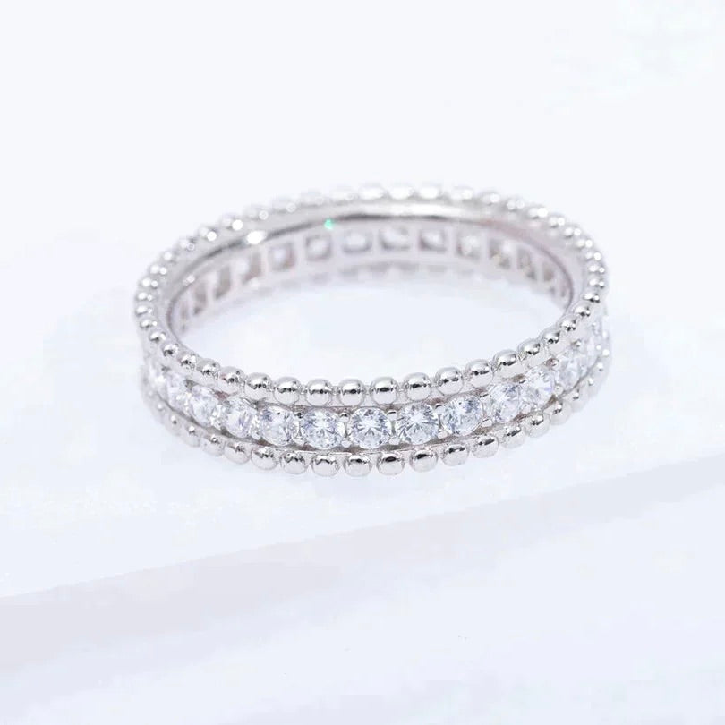 GlowPERLEE DIAMOND SILVER RING