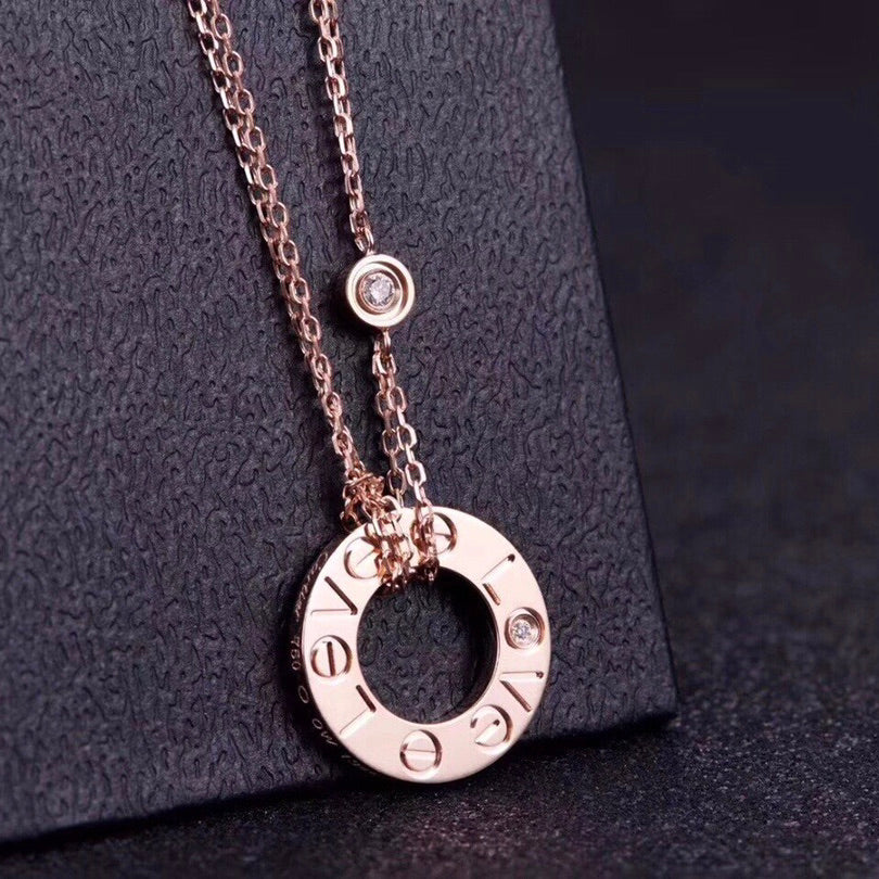 GlowLOVE NECKLACE 16MM 2 DIAMONDS