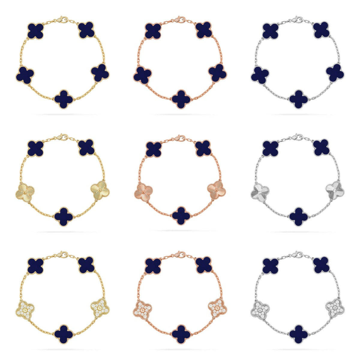 [Glow]New CLOVER 5 MOTIF LAPIS LAZULI BRACELET COLLECTION
